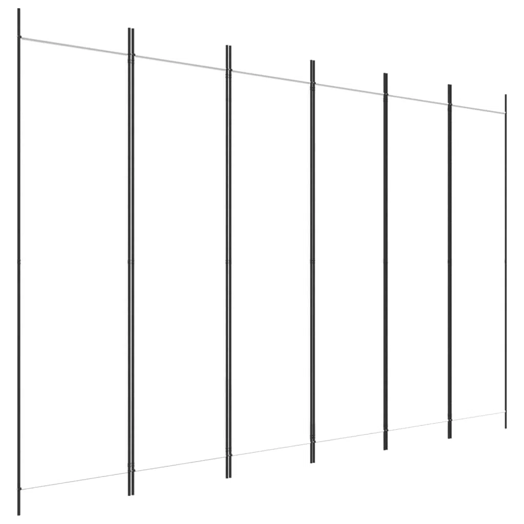 Generico Divisorio a 6 Pannelli Bianco 300x200 cm Tessuto,Bianco,5.51kg,350190