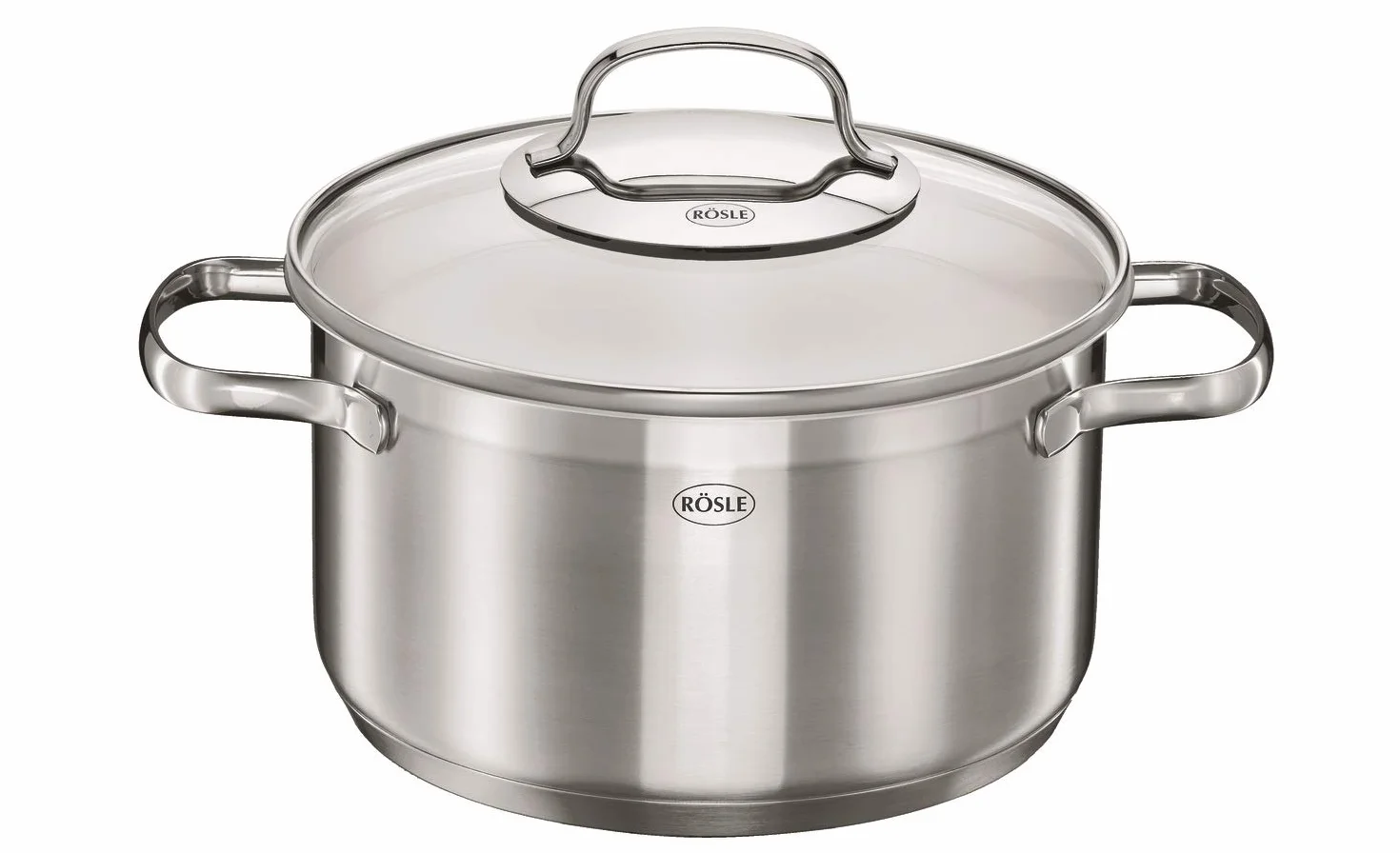 RÖSLE ELEGANCE batteria di pentole da 10 pezzi, 6 pentole da cucina, 1 inserto per la cottura a vapore, 2 padelle nel set, acciaio inox 18/10, adatta alla lavastoviglie e ai piani cottura a induzione