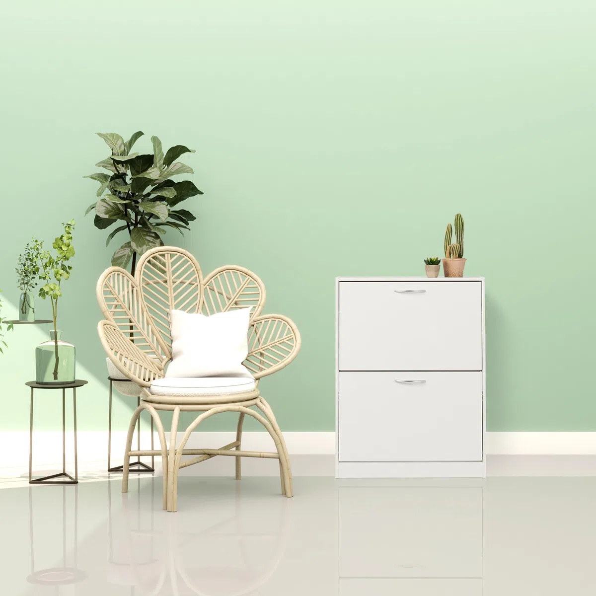 Relaxdays Scarpiera a 2 Scomparti, Scaffale Stretto Salvaspazio Slim, HLP: 80 x 60 x 24 cm, per 12 Paia di Scarpe