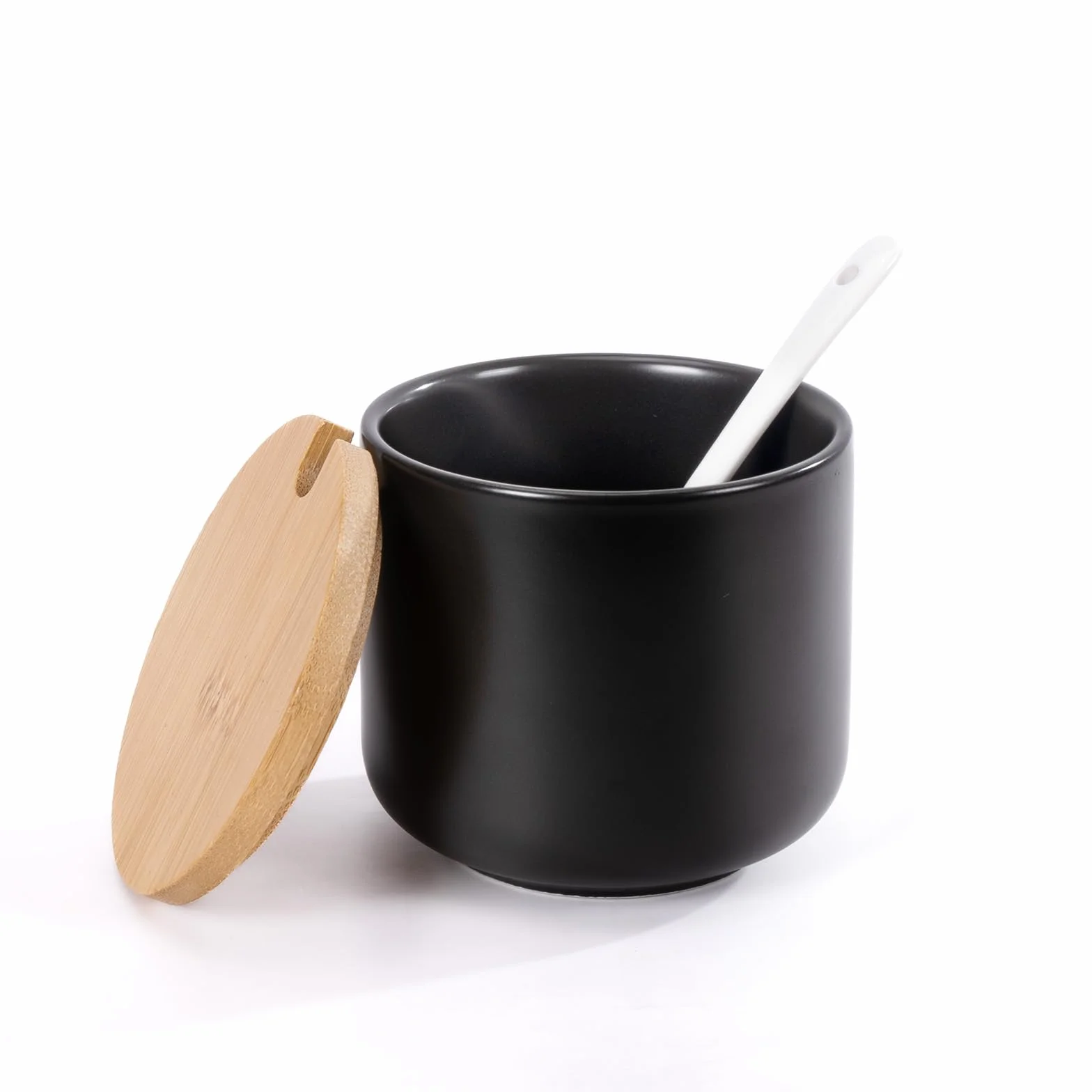 Zuccheriera con coperchio e cucchiaio, contenitore per zucchero, saliera con coperchio, dispenser per spezie, dispenser per zucchero, latte e zucchero