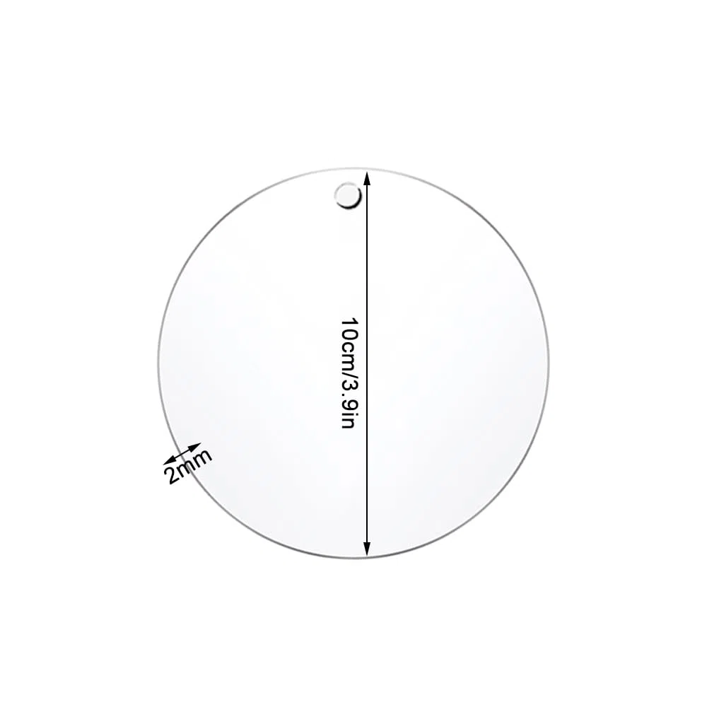 15 Pezzi Fogli Acrilici Trasparenti Rotondo Pannello Acrilico con Foro Acrilici Cerchio Trasparente Disco Acrilico per Fai Da Te, Stampare, Pittura (10 cm x 2 mm)