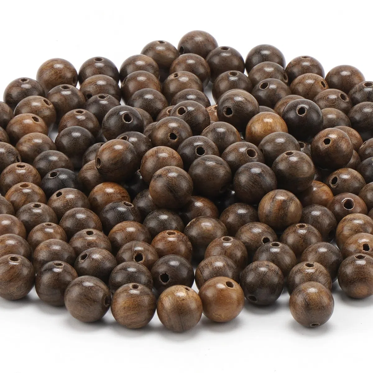 200pezzi 8mm perline tonde in legno di sandalo naturale splendido mestiere fatto a mano lucidato perline distanziali con cavo elastico per braccialetti creazione di gioielli fai da te
