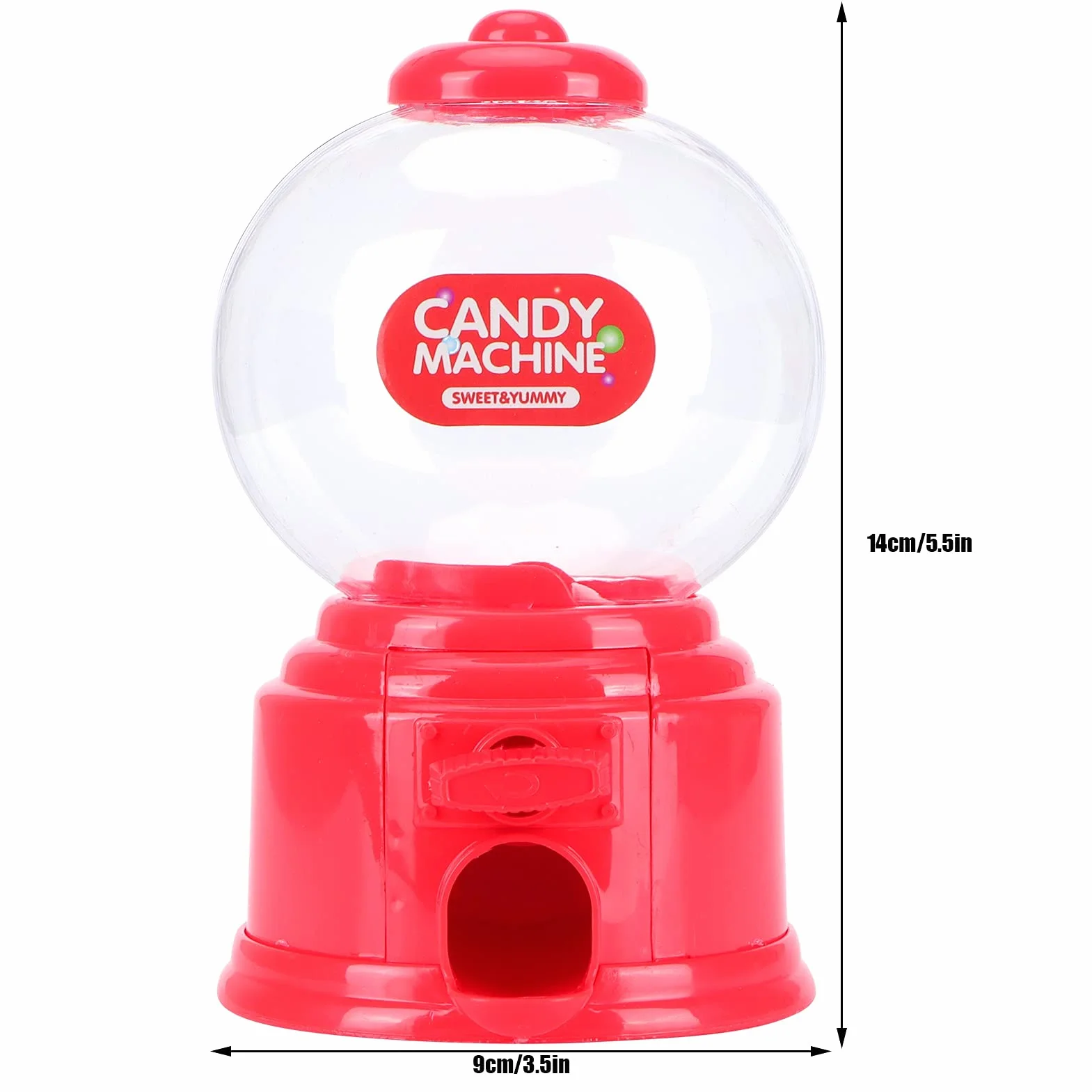 Distributore di Caramelle, Distributore di Caramelle a Gettoni Distributore di Gomme da Masticare Mini Macchina per Caramelle Diametro per Dolci, Cioccolatini Massimo Della Caramella: 1,5 cm(Rosso)