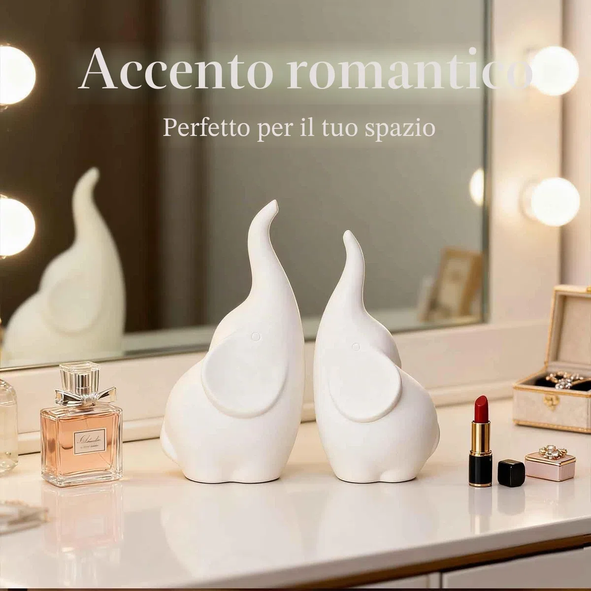 Statuette di elefante in ceramica con baule, coppia di coppie di elefanti amorevoli, scultura africana per la casa, elefanti di San Valentino, regali per donne, soprammobili per matrimoni