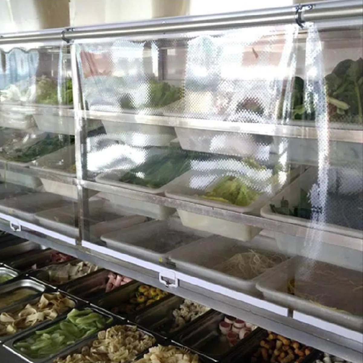 Tenda A Rullo in Plastica Trasparente - Copertura per Alimenti,Tenda Avvolgibile per Congelatore Vetrina Armadio Frigorifero Supermercato,Multi-Taglie Personalizzabile (W120xH150cm)