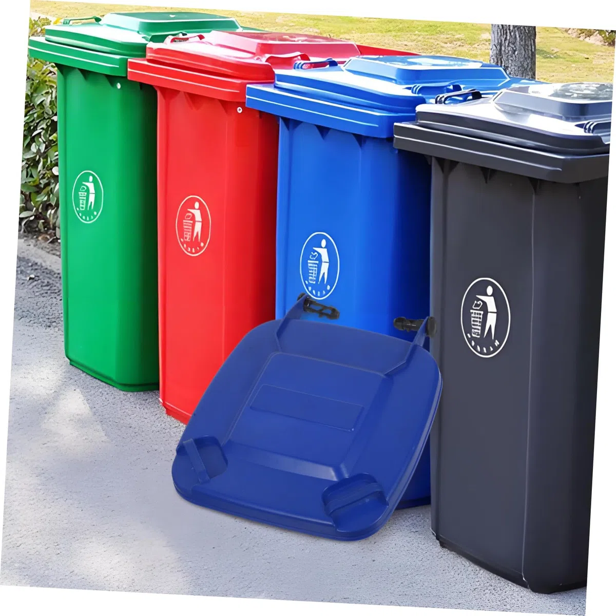 ABOOFAN Coperchio Antiodore, p e Blu in della Plastica Spazzatura per Bidone Leggero Ricambio Bagno e Cucina per Contenitori Immondizia