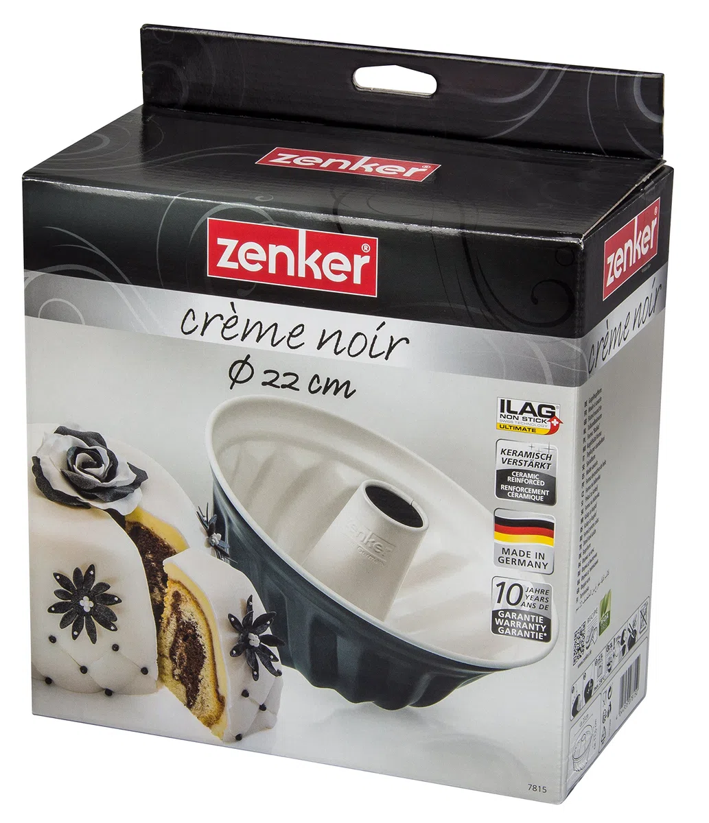 Zenker 7815 Stampo per Ciambella Crème Noir, Diametro 22 cm, Acciaio Inossidabile, Grigio/Beige, 22 x 22 x 11,5 cm