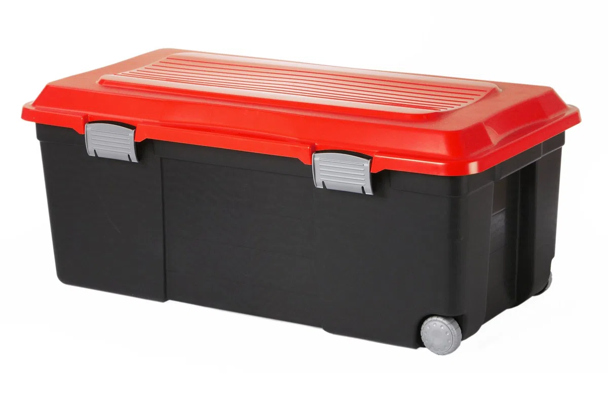 Sundis 7682024.0 Camper Baule, Plastica, Nero/Rosso, 80 x 40 x 34 cm