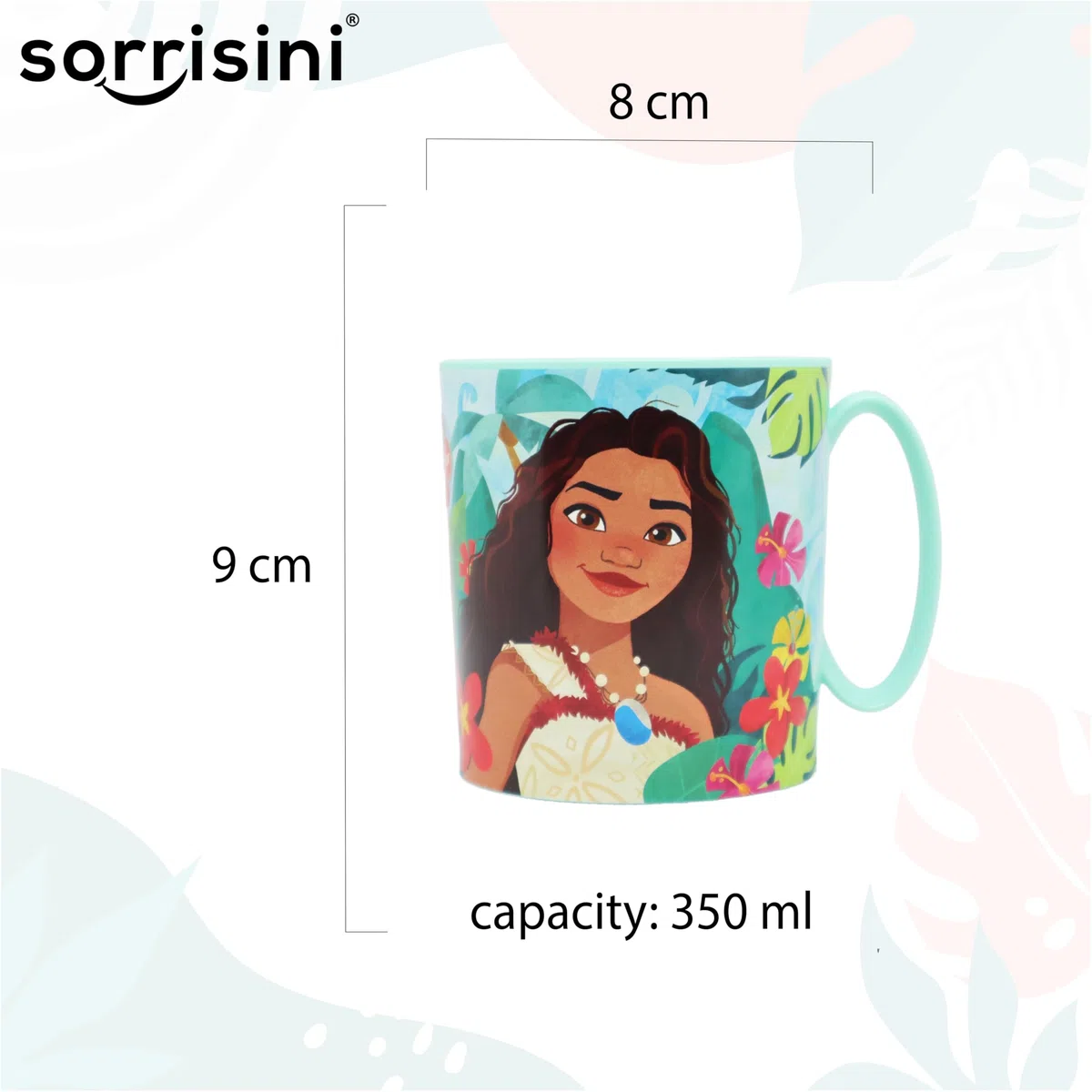 Set Stoviglie riutilizzabili Vaiana, Piatti Bambini per asilo scoula con piatto, ciotola, tazza 350ml, Set stoviglie in plastica dura adatta per microonde, Vaiana-Wow