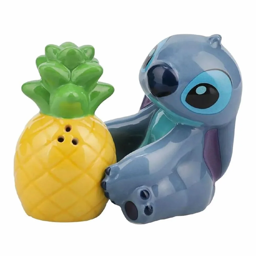 Set di sale e pepe con motivo Stitch e ananas, con licenza ufficiale Disney Lilo & Stitch, set in ceramica per cucina e decorazione della casa, regalo di inaugurazione della casa | Paladone