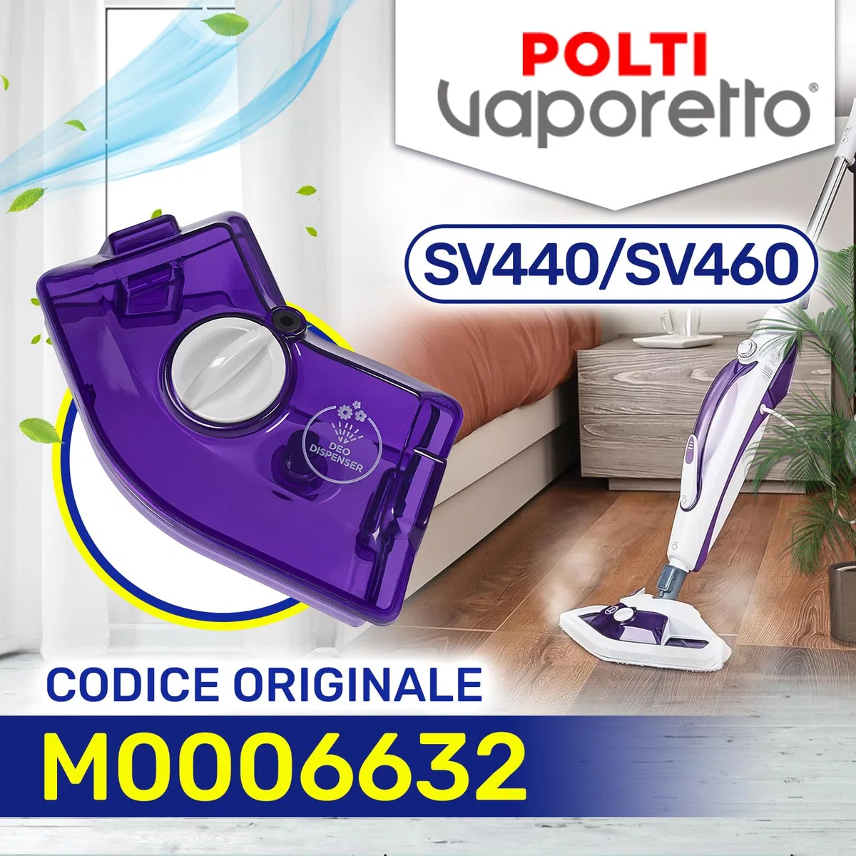 MONTERAL Coperchio del Serbatoio della Scopa a Vapore Lavapavimenti con Codice Originale M0006632 per Polti SV440/SV460 - Garanzia di 10 Anni