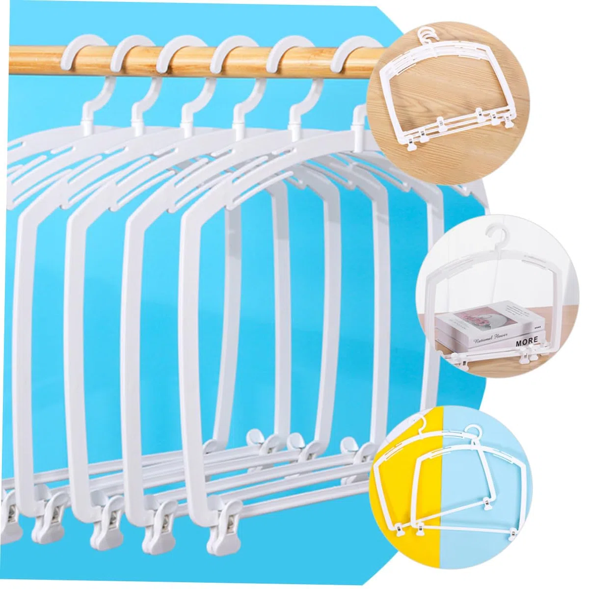 Levemolo Set 5 Appendiabiti per Costumi da Bagno e Bikini in Plastica Bianca, Organizzatore Salvaspazio per Esposizione e Conservazione, Ganci Resistenti per Armadio Donna