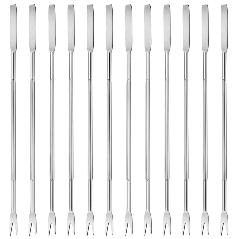 Attrezzi per Frutti di Mare Set, 12PCS Frutti di Mare Forcelle Forchetta per Aragosta o Granchio Mandorle, in Acciaio Inox