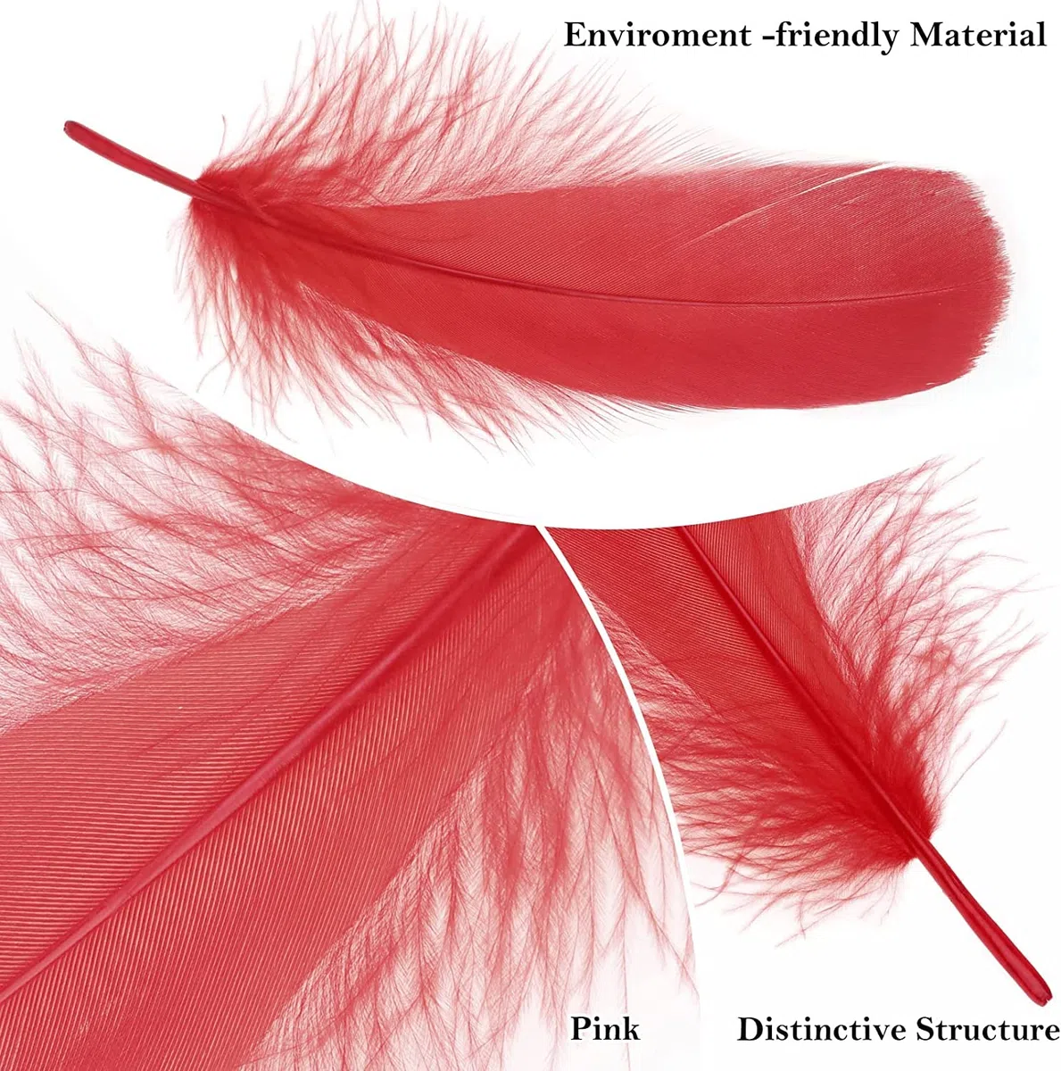 MWOOT 400 Pezzi Piume Naturali Decorative, 7-15CM Piume Rosso per DIY Cacciatore di Sogni Pasqua Ghirlanda di Natale Carnevale Nozze Decorazione, Crafts DIY Feather