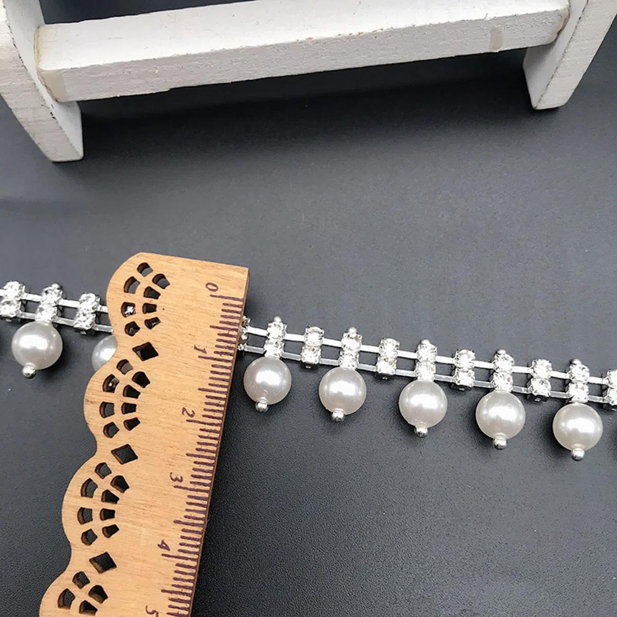 1yard Catena a Coppa Con Strass, lucido strass catena di perle per il cucito fai da te, artigianato, matrimonio, feste, accessori per la decorazione dell'abbigliamento(argento)