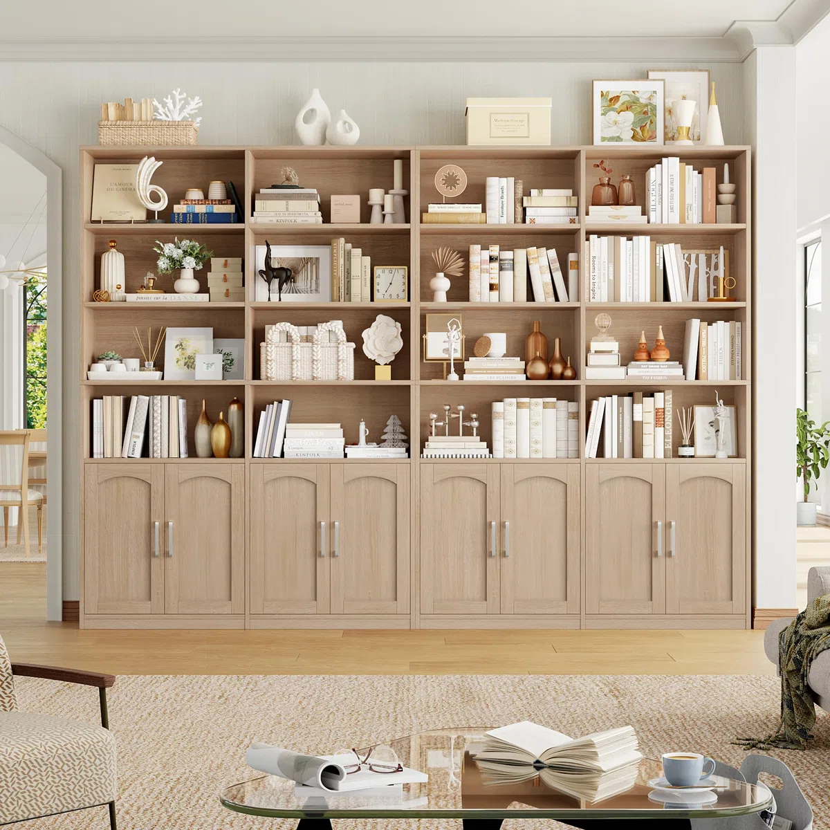 FirFurd 185.5 cm Libreria da Parete a 6 Ripiani, Libreria Verticale a 12 Scomparti, Scaffalatura Portaoggetti, Scaffale per Libri in Legno per Studio,Soggiorno,Ufficio,115x27x185.5 cm (Bianco)
