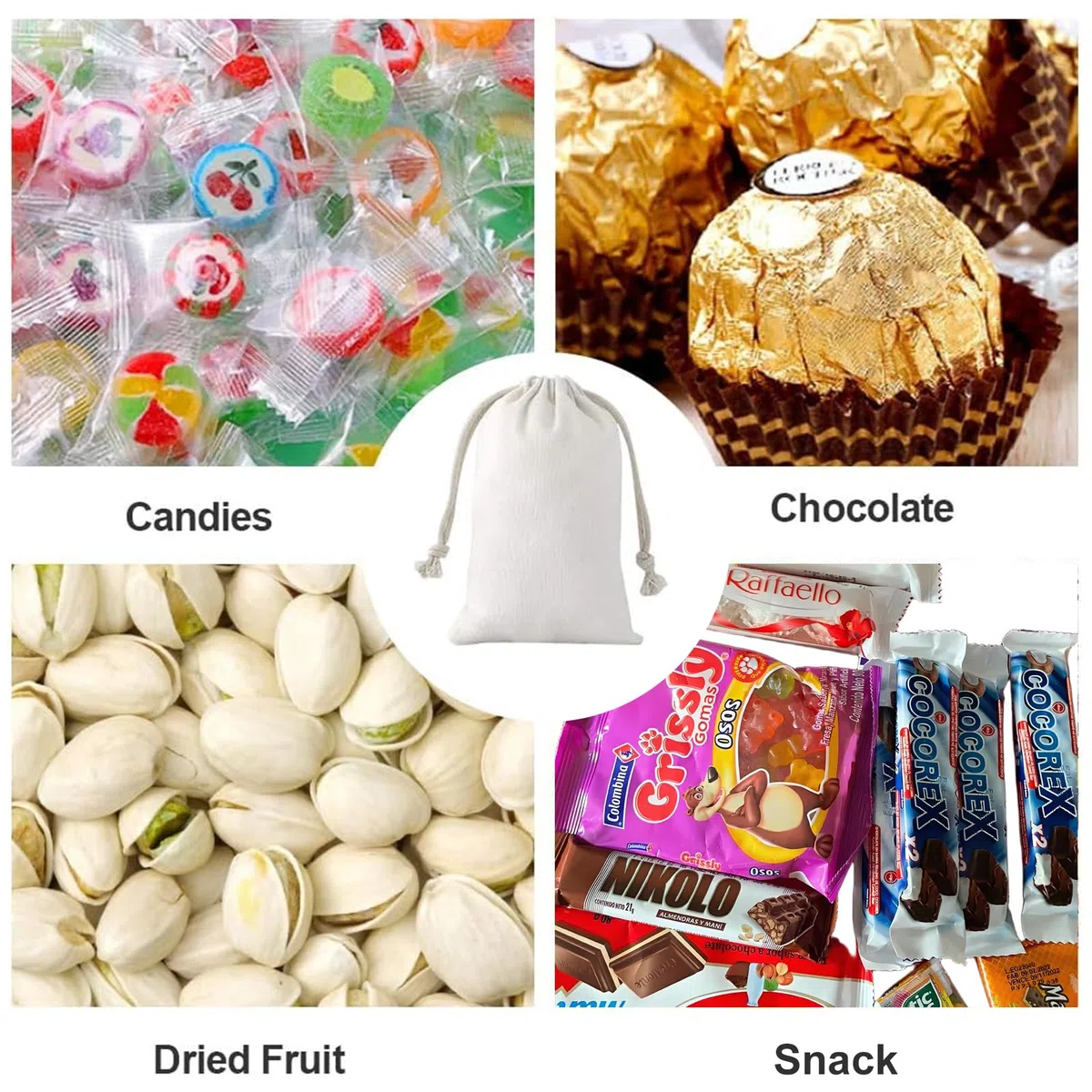 SumDirect 20 sacchetti in mussola di cotone, bianchi, mini, leggeri, traspiranti, con coulisse, riutilizzabili, per matrimoni, feste, compleanni