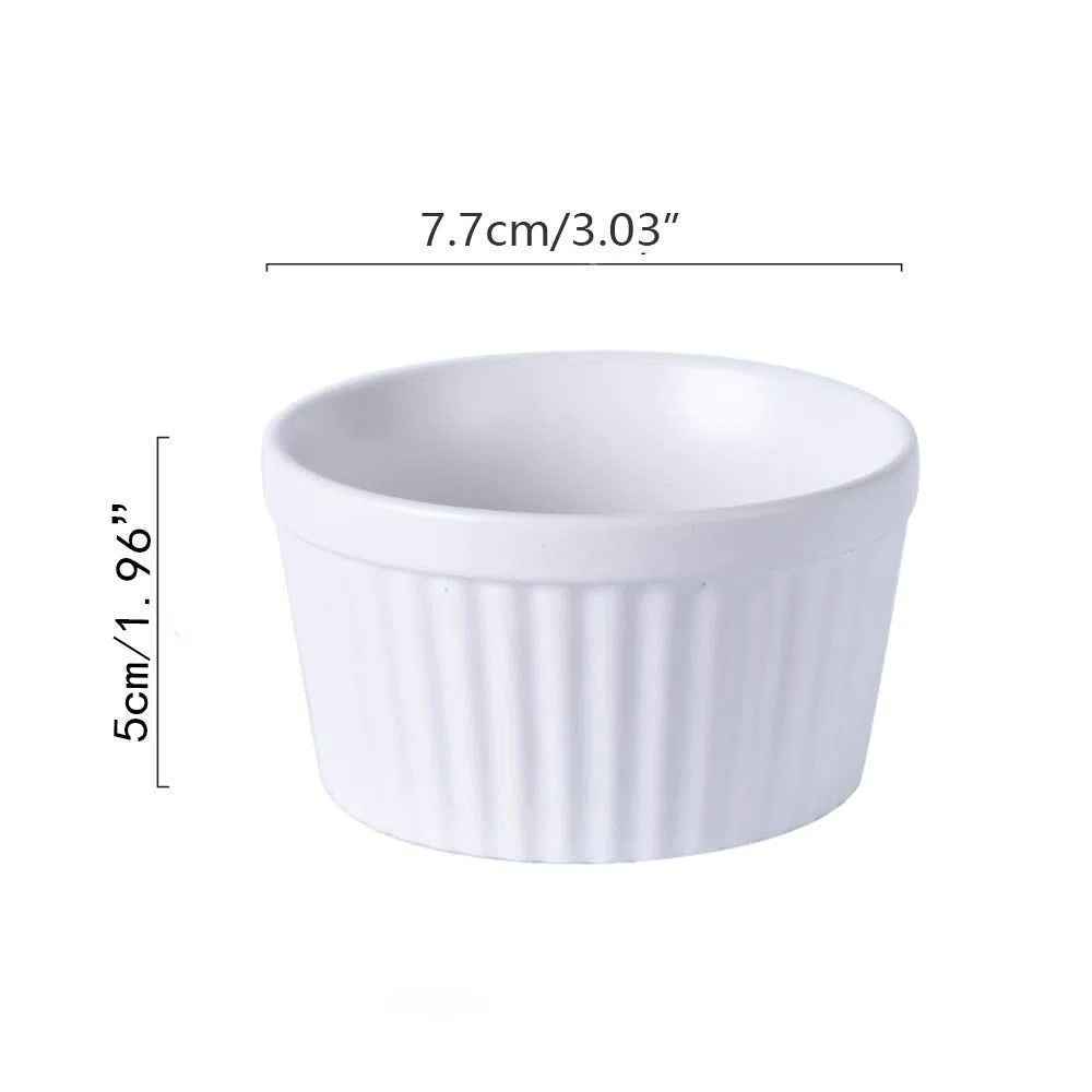 Set di 6 piatti da soufflé in porcellana, adatti al forno, per salse, zuppe di cipolle, torta di lava, flan, crème brûlée, budino, confezione da 6 pezzi