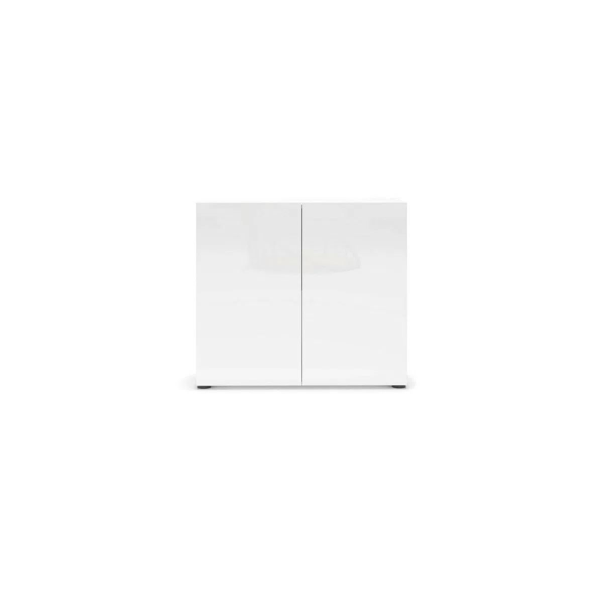 Dmora - Credenza Abeba, Buffet da soggiorno, Madia da salotto, Dispensa da cucina, Made in Italy, 90x38h79 cm, Bianco lucido