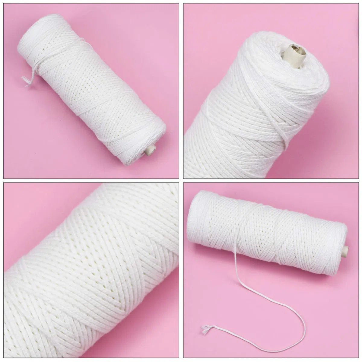 Stoppini per Candele, 220m Naturale Cotton Core Bianco Candele, Candele Stoppino, Stoppino in Cotone, Stoppino di Senza Fumo per Fabbricazione di Candele Candela Fai da Te Candele Accessori