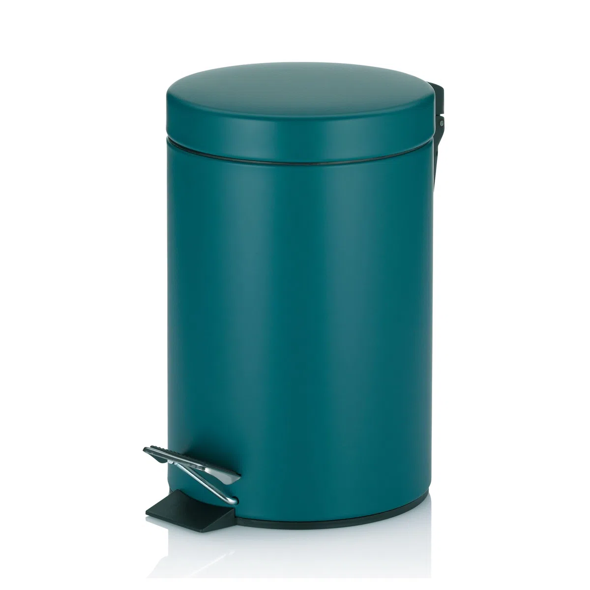kela Secchio per cosmetici turchese 3 l, pattumiera a pedale in metallo per bagno, pattumiera da bagno con secchio interno e manici per il trasporto, MONACO, petrolio opaco