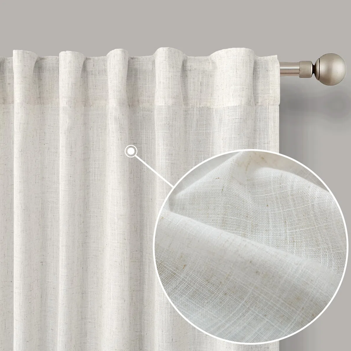 Tende in lino da 330 cm per soggiorno, extra lunghe, set di 2 pannelli, stile bohémien, in tessuto a goccia di lino, semi velate, filtrano la luce, grandi tende per finestre per camera familiare,
