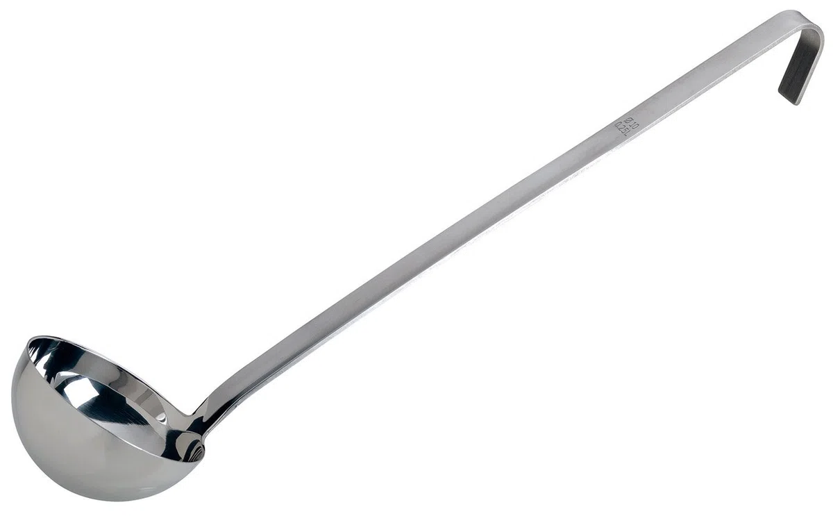Piazza 153006 - Mestolo in acciaio INOX, lunghezza 31 cm, diametro 6 cm, capacità 0,06 l