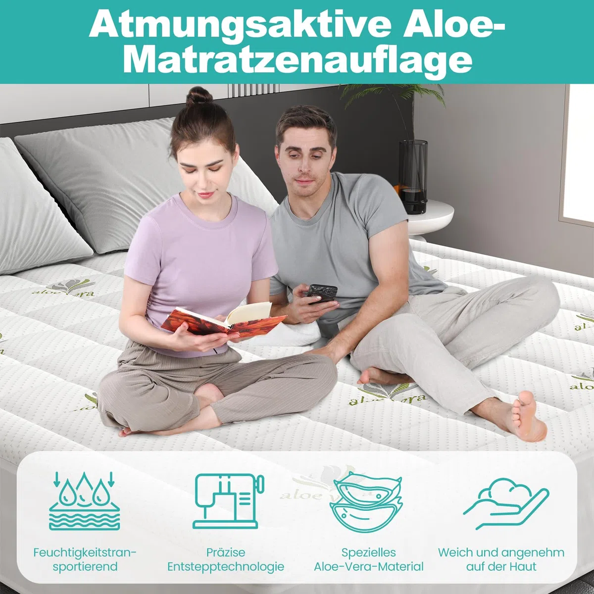 Wowttrelax Coprimaterasso 90 x 190 cm, in fibra di bambù traspirante, sottile, 3 cm, per materassi da 15 a 30 cm, ipoallergenico, lavabile con antiscivolo