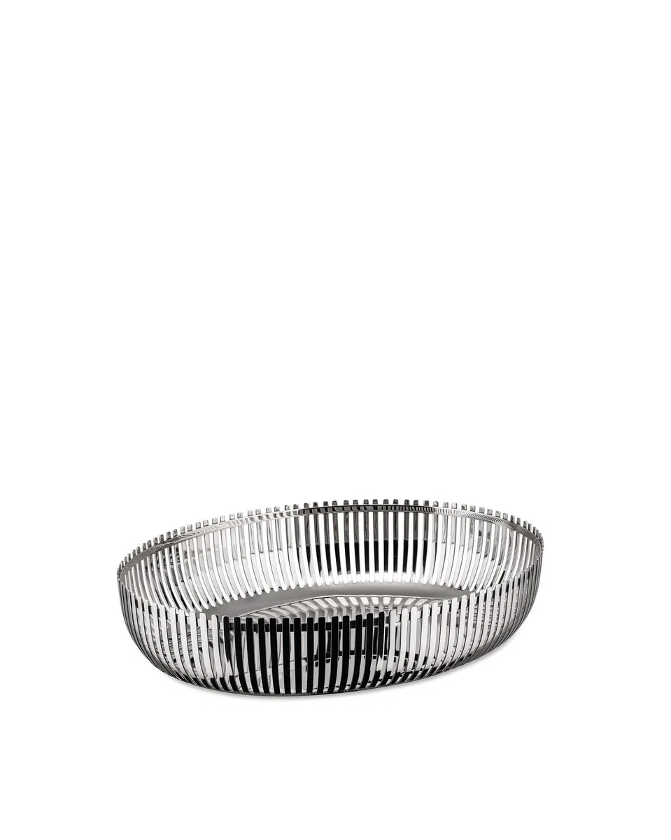 Alessi PCH06/26 Cestino Ovale, Acciaio Inossidabile 18/10, Lucido, 26 cm