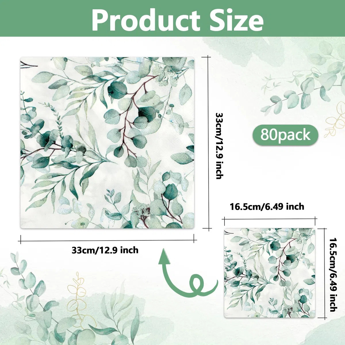 Tovaglioli di eucalipto 80 pezzi, tovaglioli verde salvia per matrimonio, estate, feste estive, battesimi, matrimoni, decorazioni da tavolo, tovaglioli di carta usa e getta