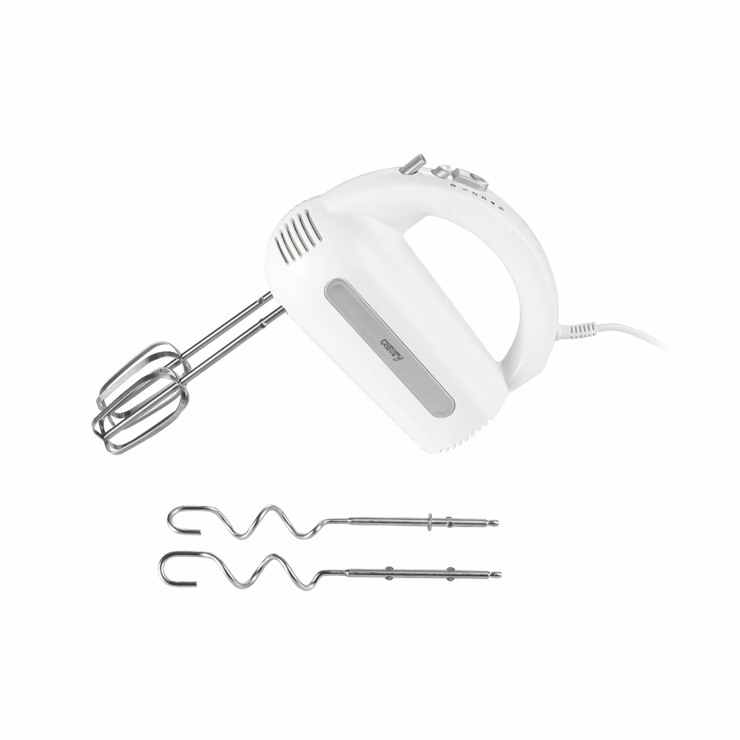 CAMRY CR 4213 - Frullatore a mano con ciotola per miscelazione, 600 W, 5 velocità, con supporto per impastare e gancio per mescolare, in acciaio INOX, con miscelatore elettrico