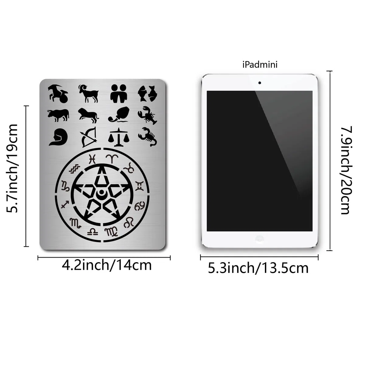 GORGECRAFT Costellazioni di Metallo Stencil Glifi Zodiaco Simboli Acciaio Inossidabile Astrologia Astrologia Oroscopo Segno Modello Rune Stencil per Pittura, Pirografia, Artigianato Incisione
