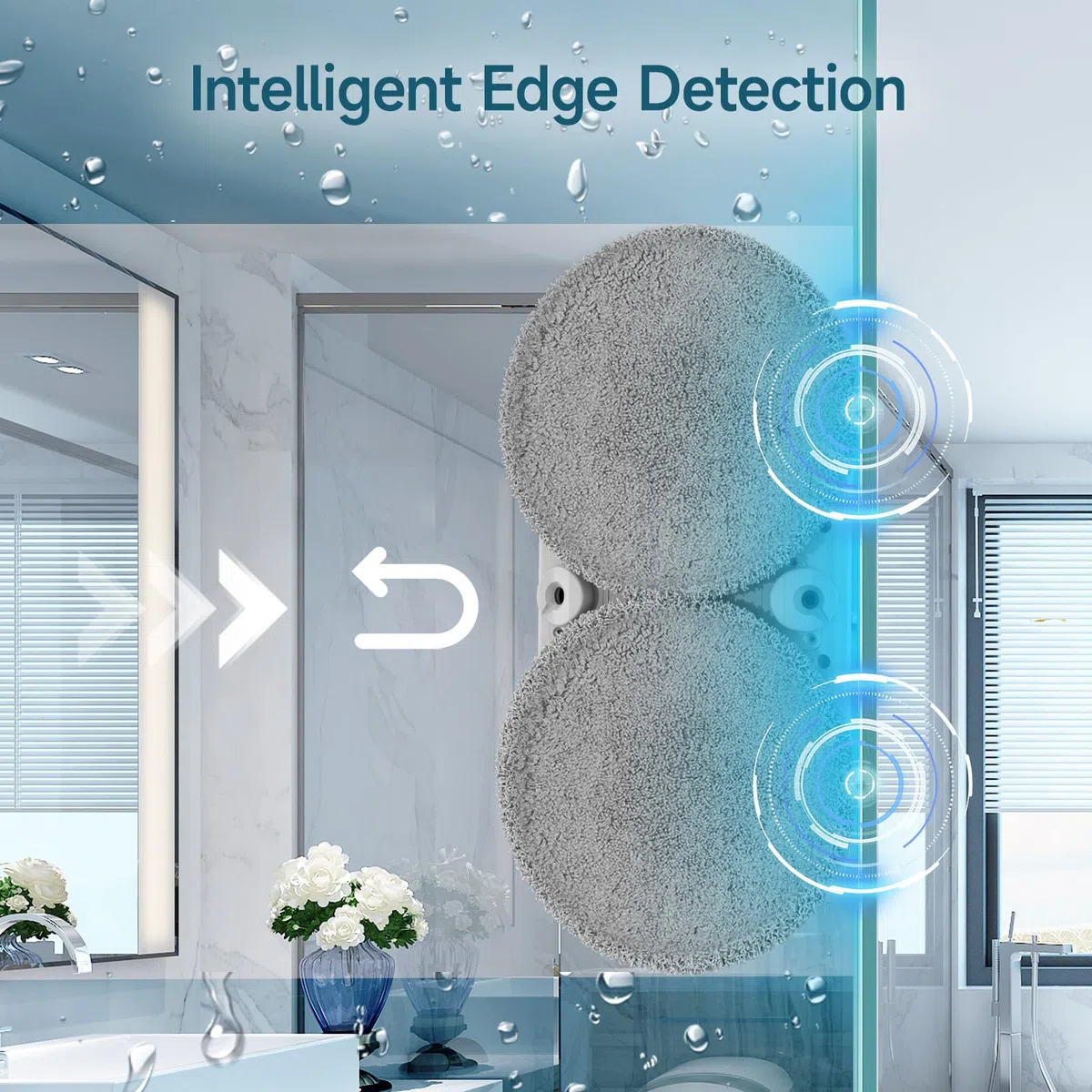 E300 Robot per la Pulizia, Delle Finestre Intelligente ed Efficiente, con Sistema di Spruzzatura su Entrambi i Lati, Pianificazione Automatica del Percorso e Serbatoio a Prova di Perdite