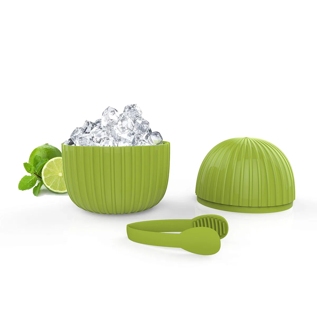 CÉCOA • Secchio per cubetti di ghiaccio Cactus • 750 ml • Doppia parete ermetica • con coperchio + pinza • Secchiello per ghiaccio Design frutta • Antipasto, cocktail, mojito, feste, serate • Compatto