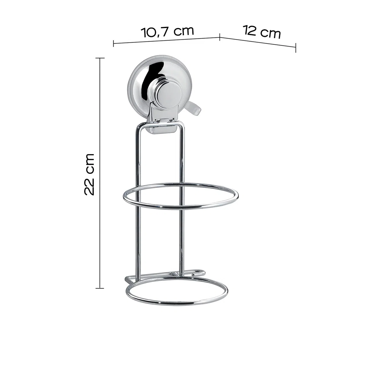 GEDY Hot Porta Asciuga Capelli Cromato Con Ventosa