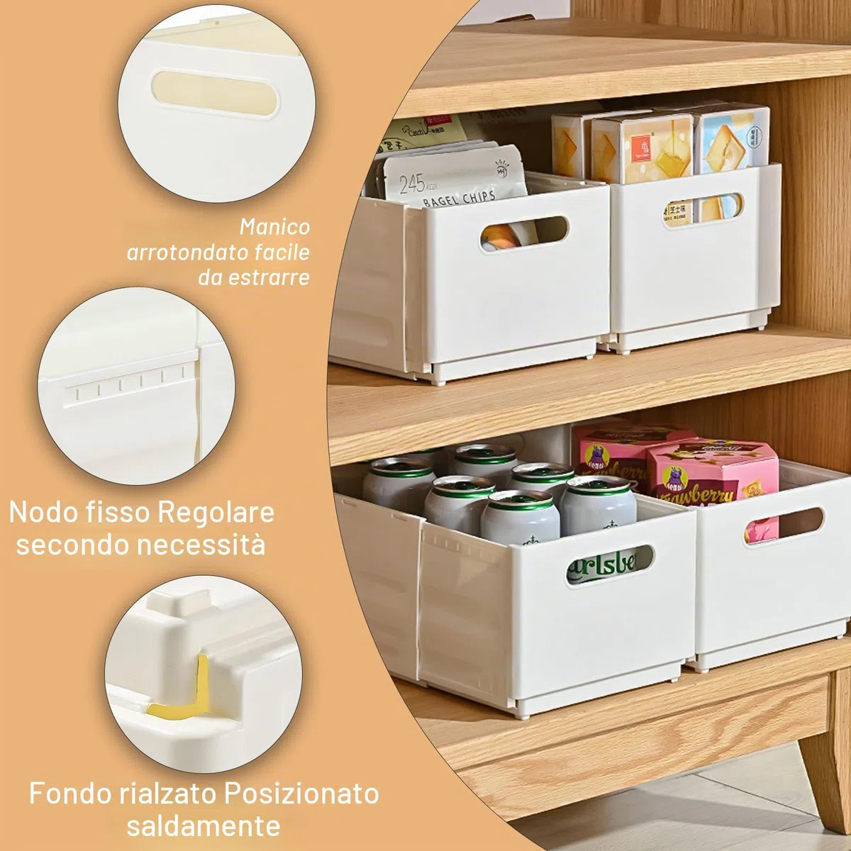 Set di 2 organizer estraibili per armadio, base stretta per scaffale da cucina per lavello, bagno e armadio a parete - scaffale multifunzionale salvaspazio