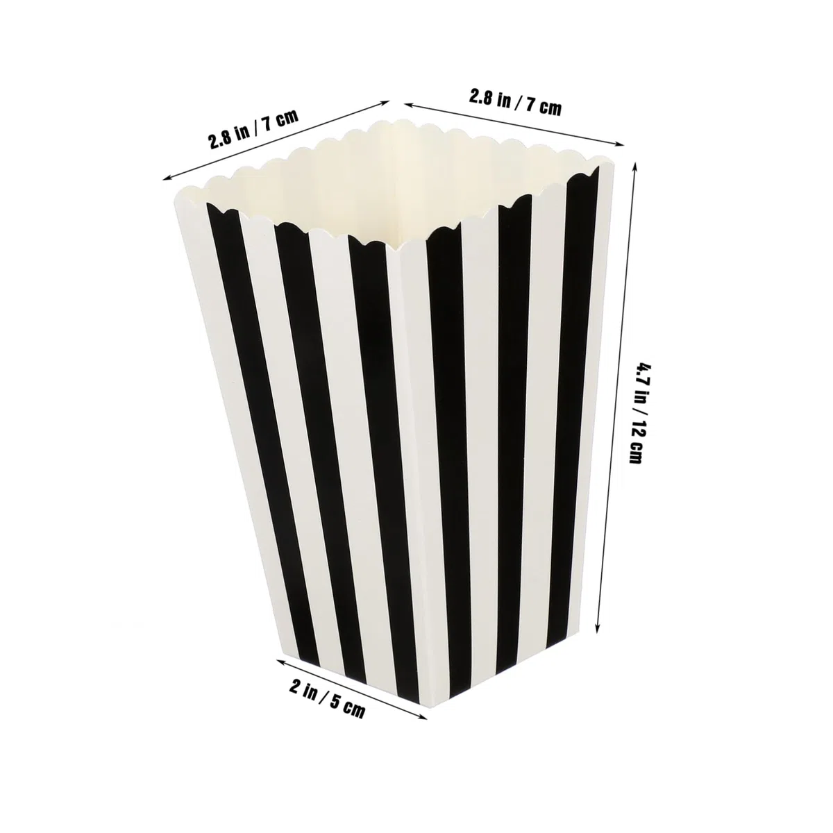 Alipis Scatole per Popcorn in Carta Nero 24 Pezzi Strisce per Facile Conservazione e Snack Comodi per Serate Cinema e Tavoli da Dessert