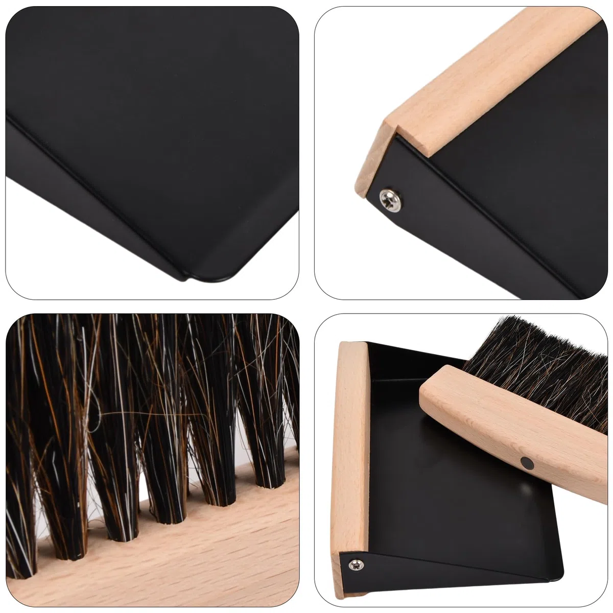 Set Scopa E Paletta da Tavolo, Mini Paletta E Scopa A Mano, Spazzola da Tavolo Magnetica In Legno, Set di Spazzole da Tavolo Piccole Per La Pulizia di Tavoli, Polvere E Sporco