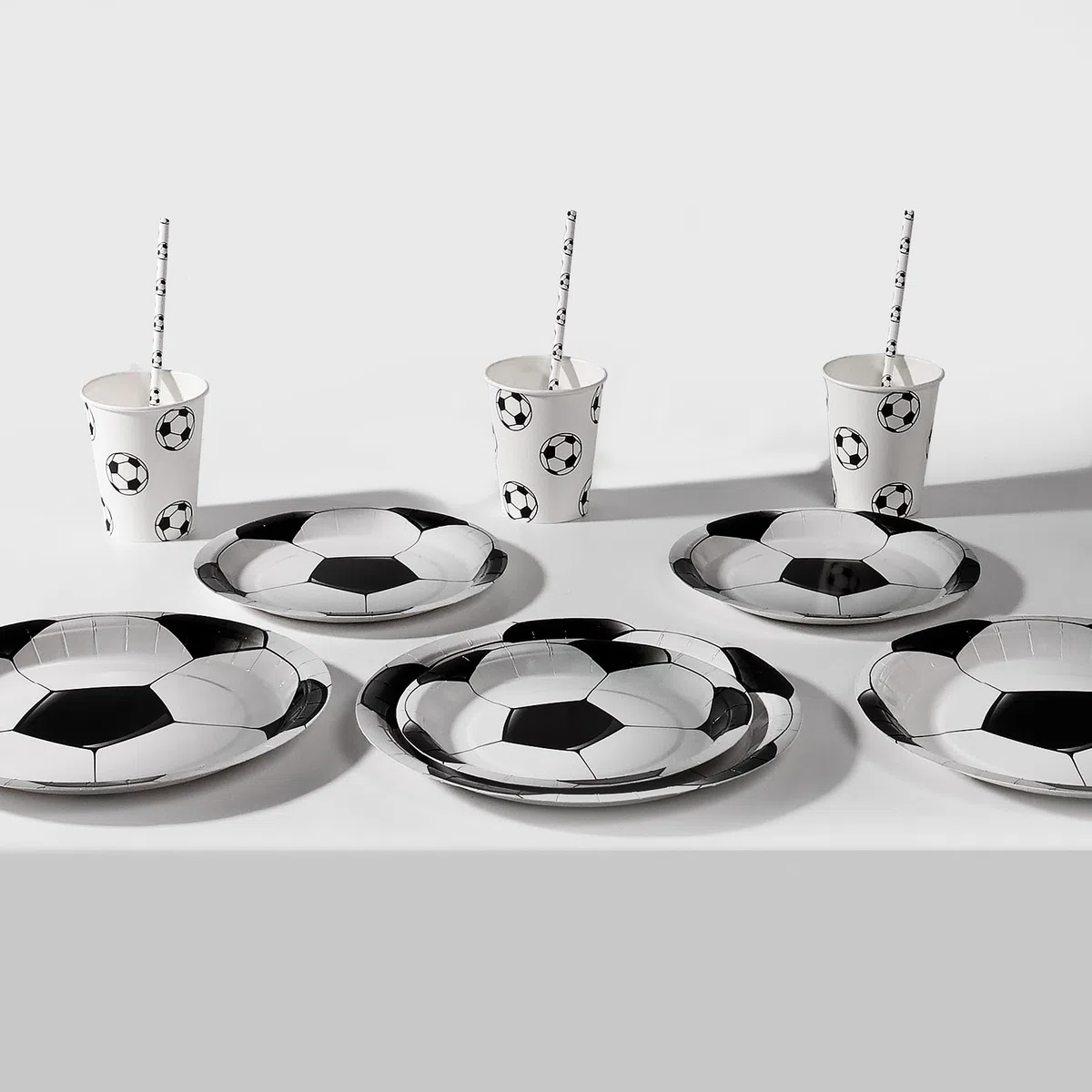 Decorazioni per feste di calcio per 20 ospiti, set da tavola include piatti di carta da calcio, per tema sportivo festa di compleanno, baby shower decorazioni per feste