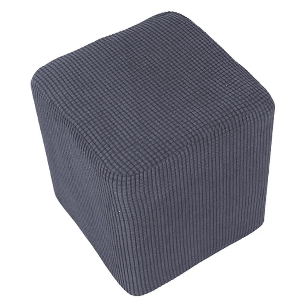zalati Copertura per sgabello, stile quadrato, antiscivolo, morbido, elasticizzato, per sgabello, sedia da bar, diametro 30-34 cm, grigio