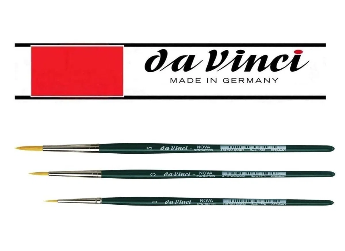 NOVA Serie 1570 – Set di pennelli ad acquerello NOVA sintetici n. 1, 3, 5