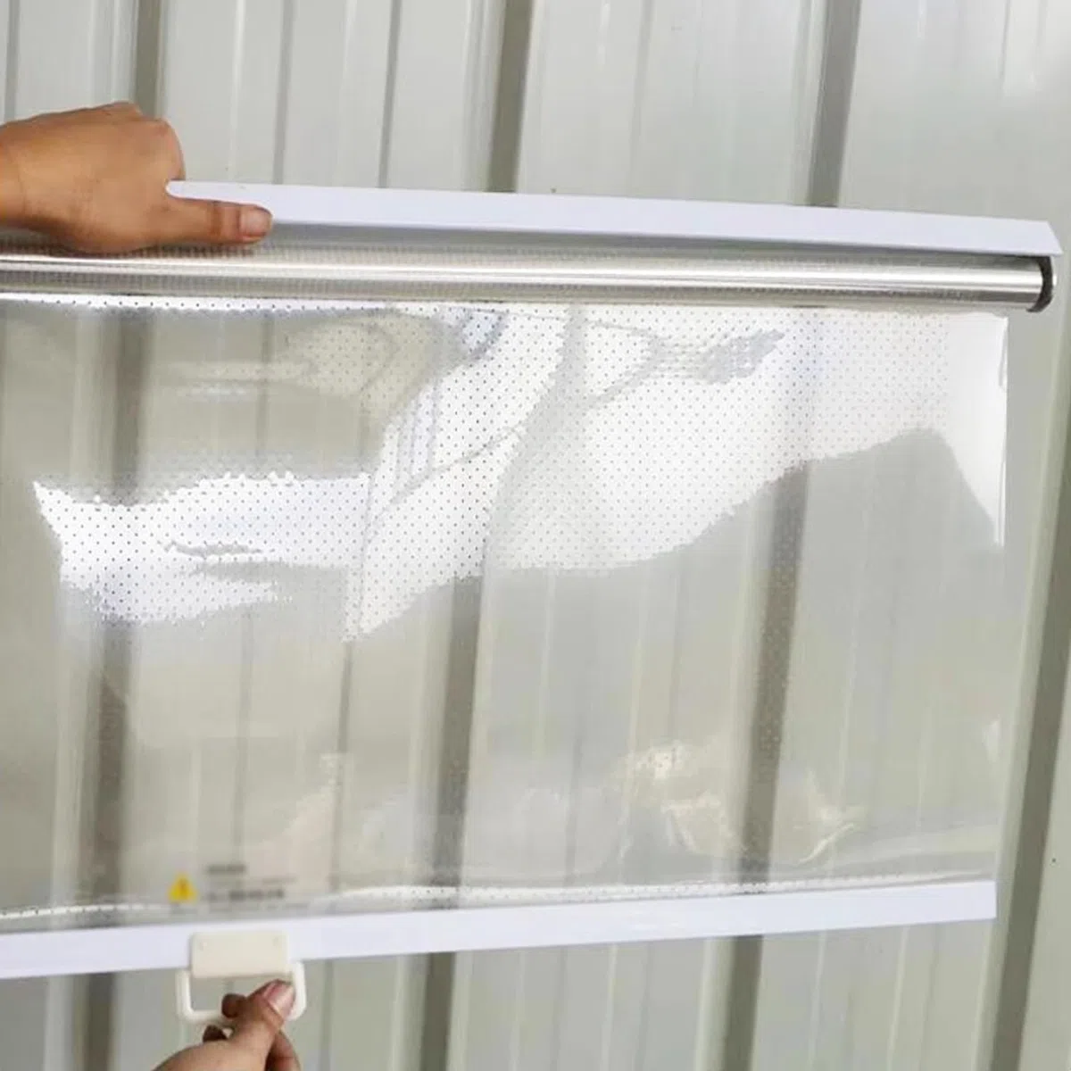Tenda A Rullo in Plastica Trasparente - Copertura per Alimenti,Tenda Avvolgibile per Congelatore Vetrina Armadio Frigorifero Supermercato,Multi-Taglie Personalizzabile (W120xH150cm)