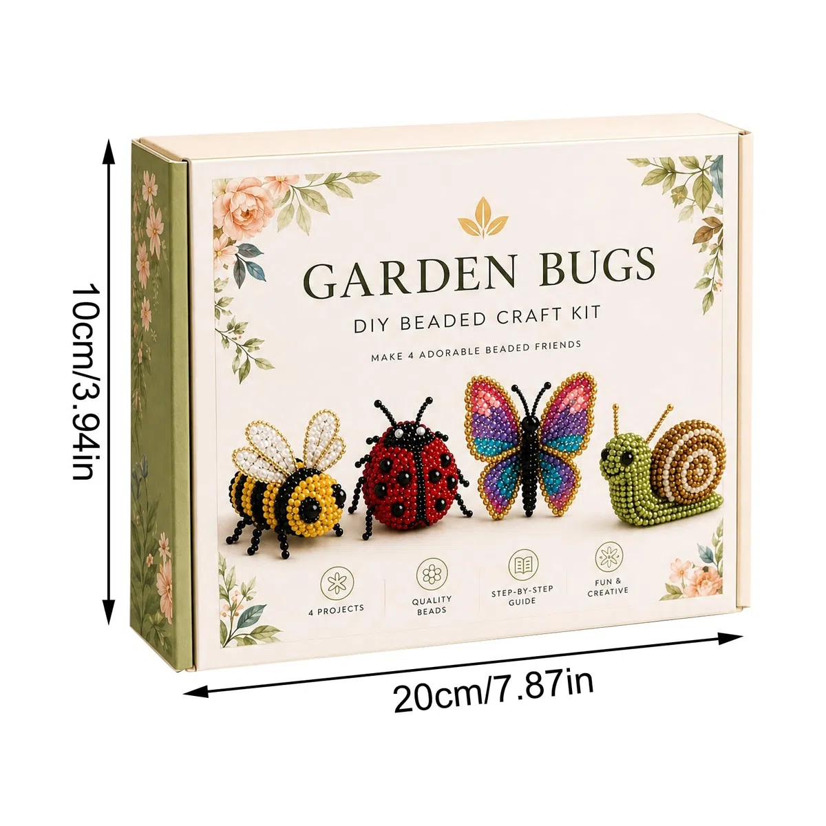 Kit perline per animali 3D fai da te, kit gioielli adulti con accessori completi per principianti, adolescenti e bambini – Decorazione casa ufficio e regalo (5-Insetto da giardino 02)