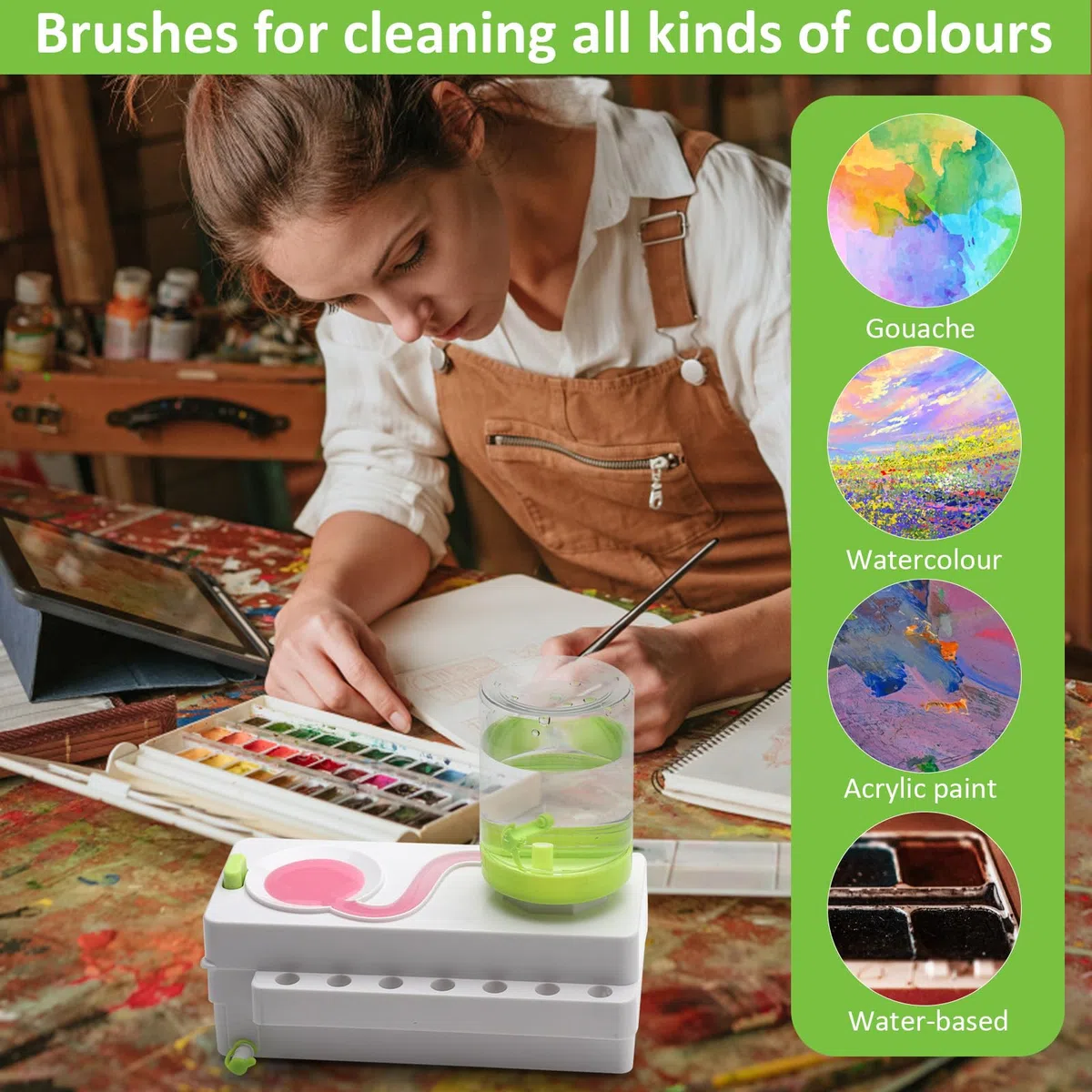 Detergente per Pennelli Multifunzione - per Acrilico, Olio, Acquerello - Spazzola per Il Trucco e Pittura