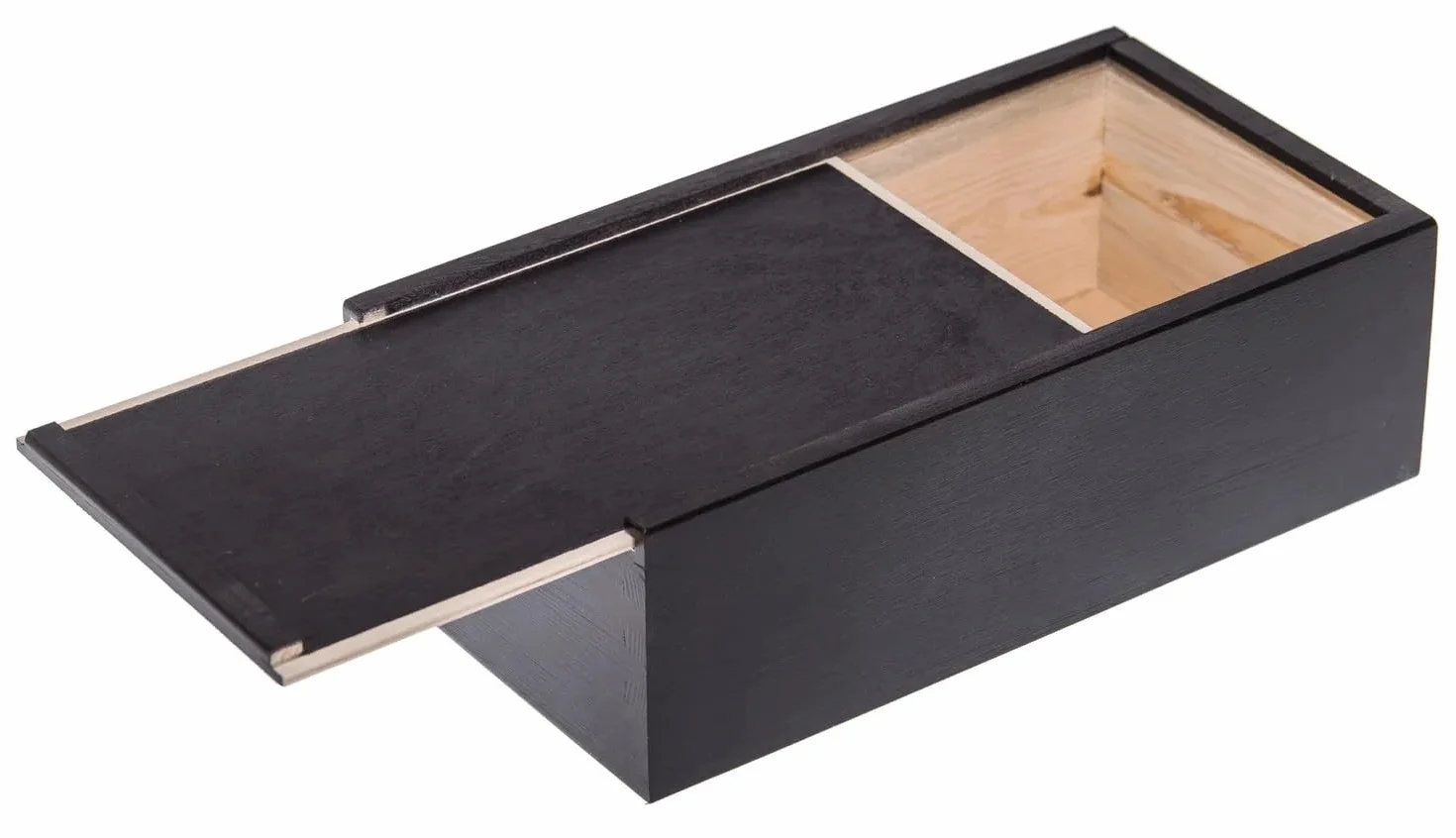 Wooden World - Elegante scatola per fazzoletti di legno con apertura dal basso - nera