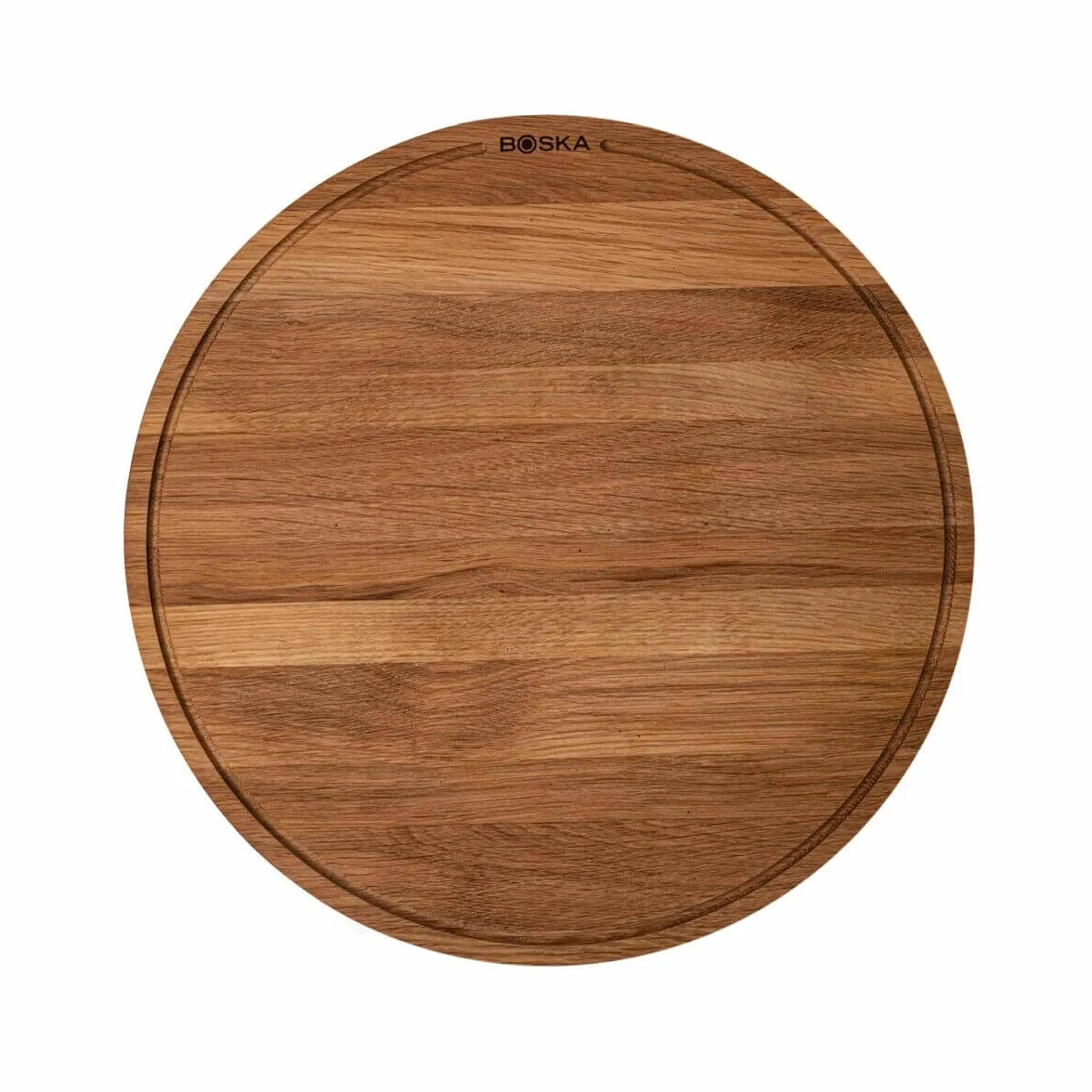 Amici XXL - Piatto per pizza in legno di quercia, diametro 47 cm, piatto rotondo per pizza con pratico vassoio di recupero, adatto anche per colazione, pranzo e