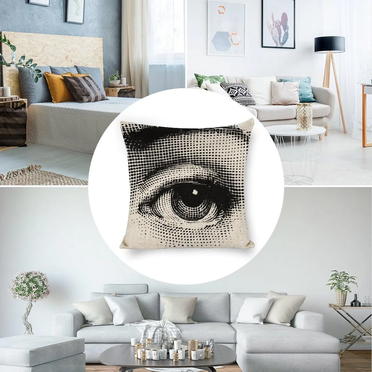 Lina Cavalieri Federa Per Cuscino in Cotone E Lino, Fodera Per Cuscino Decorativa Arte Quadrata Personalizzata 18X18 Pollici(45X45cm) 18"x18"style-4