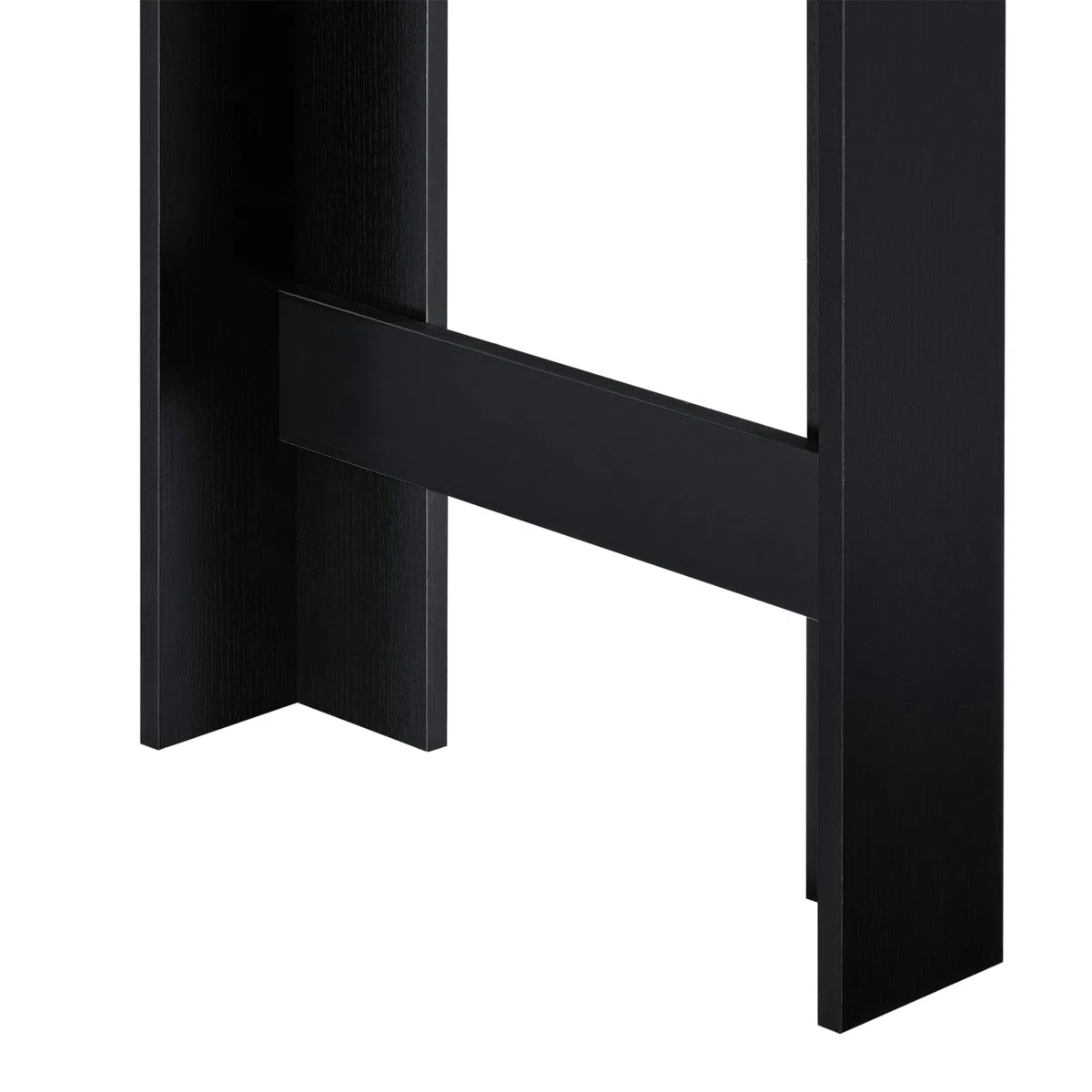 [en.casa] Tavolo Alto da Bar con 3 Scomparti Aperti Bancone da Lounge Caffè Bistrot con Ripiani Laterali Penisola Cucina Stretta 110x50x103 cm - Nero/Effetto Rovere