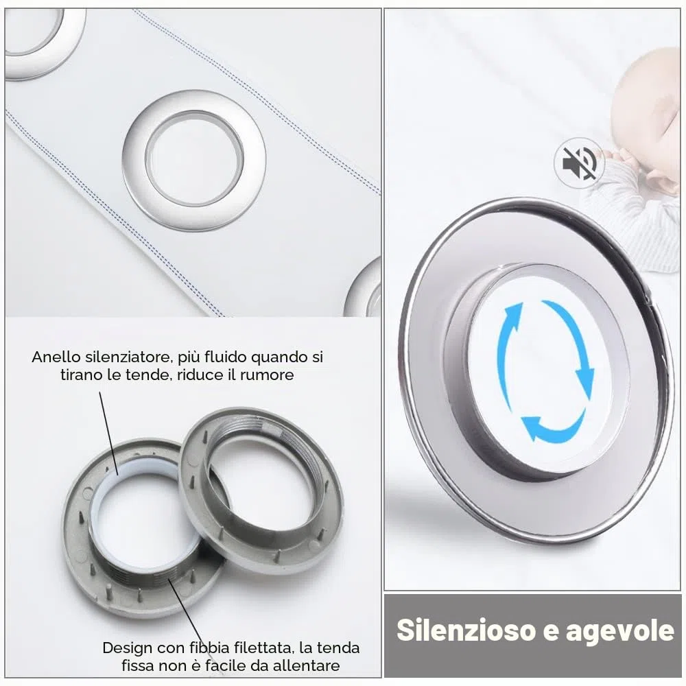 20 Pezzi Anelli per Tenda con Occhielli in Plastica 40 mm Anello Occhiello a Basso Rumore Anelli Fai da Te per Tende da Finestra Anelli Rotondi per Occhielli in Plastica per Tende da Finestra