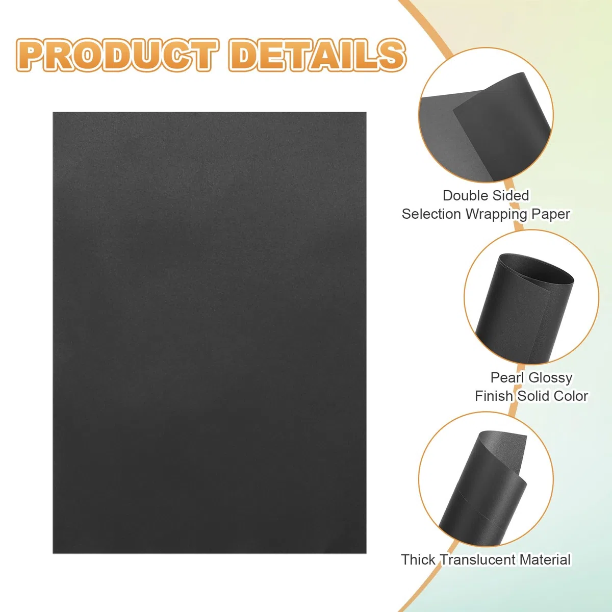 sourcing map 50 fogli di carta pergamena colorata, 15 x 21,1 cm, 100 g/m², traslucida, stampabile, per la stampa di inviti di nozze, stampante laser a getto d'inchiostro, nero